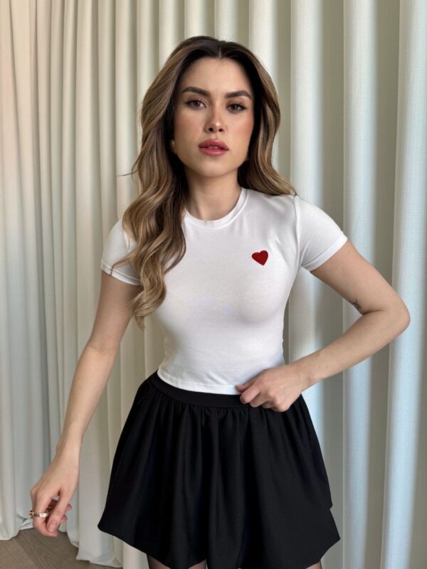 Kalp Nakışlı Crop - Görsel 2