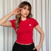 Kalp Nakışlı Crop