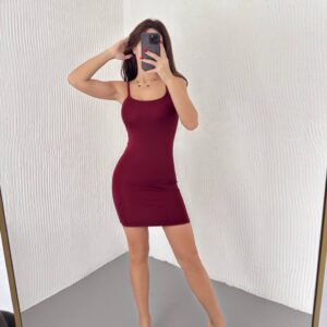 İp Askılı Mini Elbise