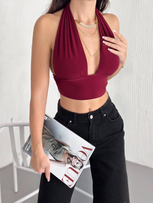 Boyundan Bağlamalı Crop - Görsel 3