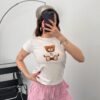 Ayıcık Baskılı Crop Tişört