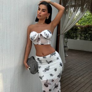 Tül Kumaş Astarlı Çift Set