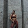 Desenli Crop Pantolonlu Takım