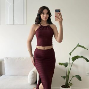 Halter Yaka Etekli Takım