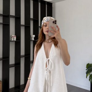 Önden Bağlama Detaylı Şortlu Takım